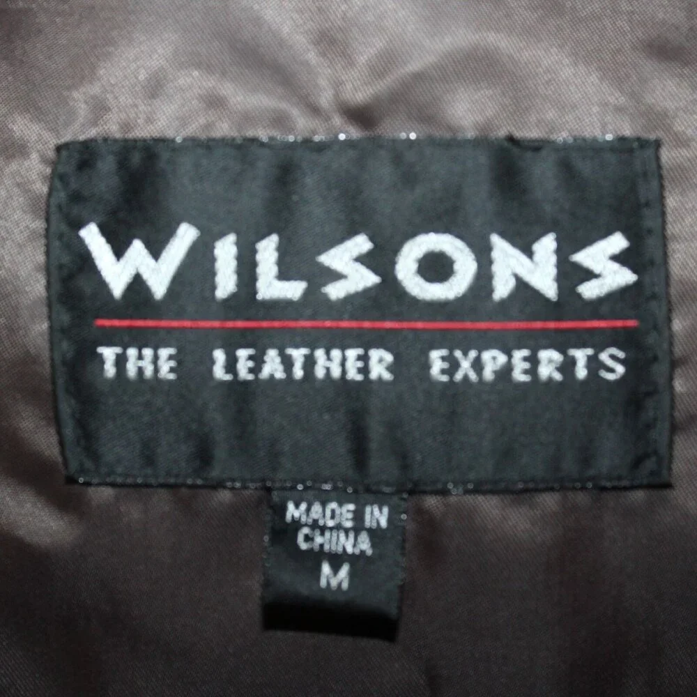 WILSONS Leather Vest Medium Brown The Leather Experts 2 Pocket Biker Motorcycle - Picture 5 of 12